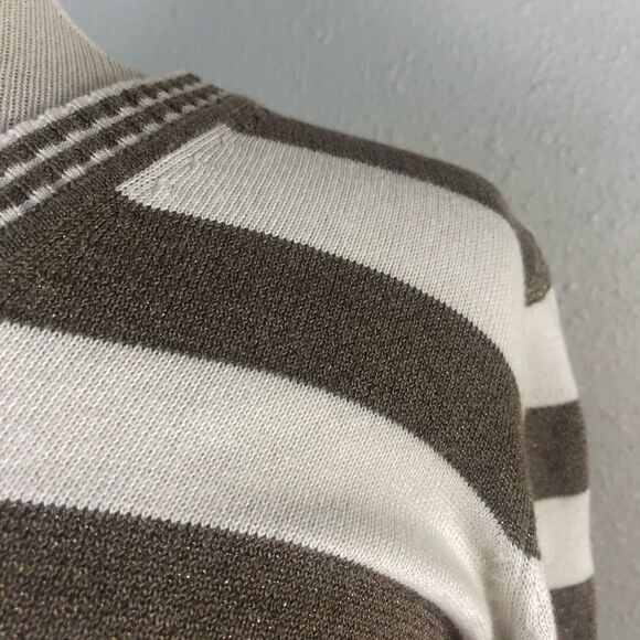 Liz Claiborne Striped V Neck Sweater Size M - Picture 3 of 7